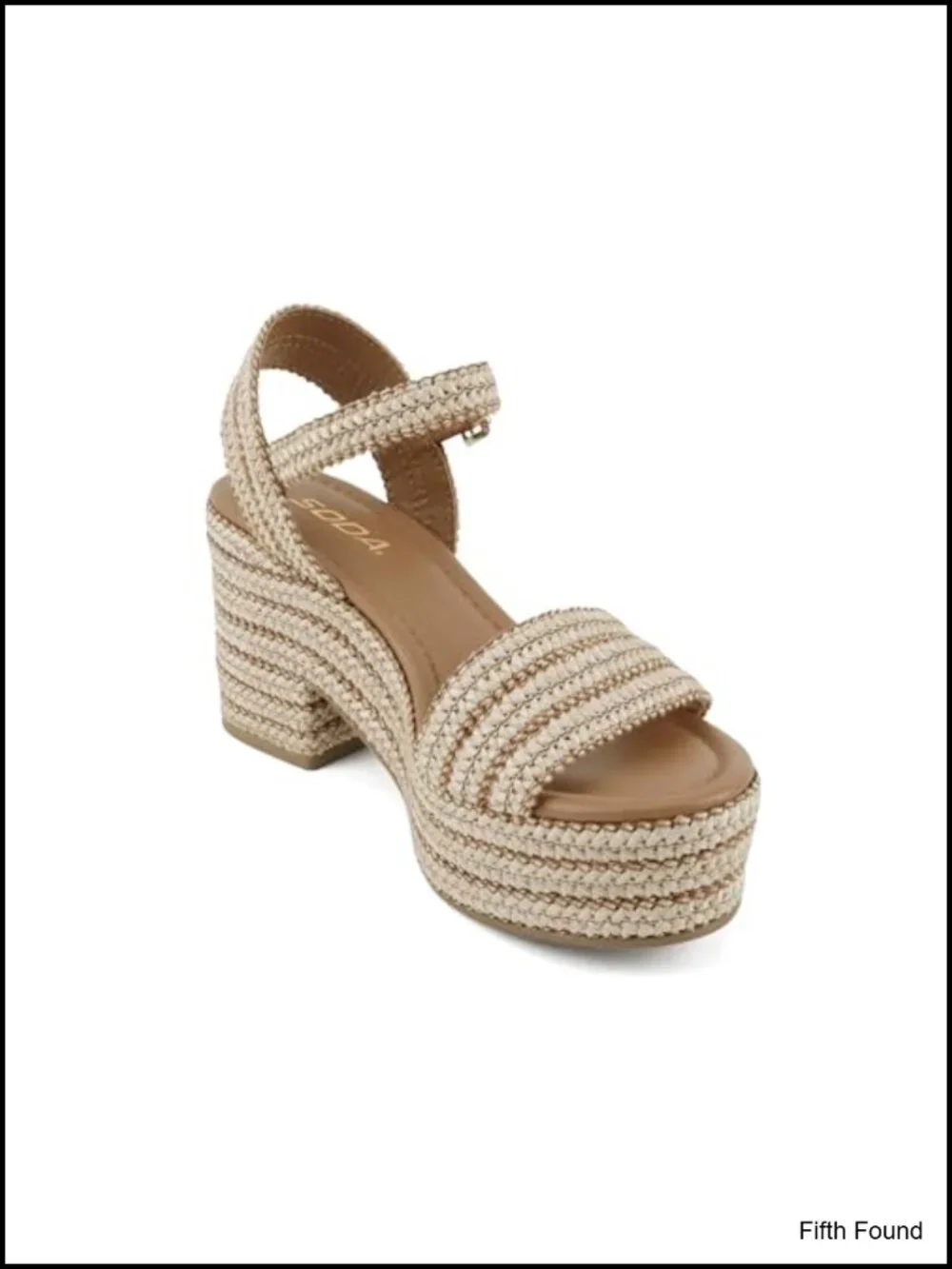Women's Jute Open Toe Ankle Strap Platform Wedge Sandals Heels